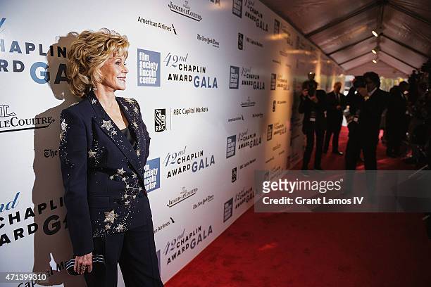 Jane Fonda attends the 42nd Chaplin Award Gala at Alice Tully Hall, Lincoln Center on April 27, 2015 in New York City.