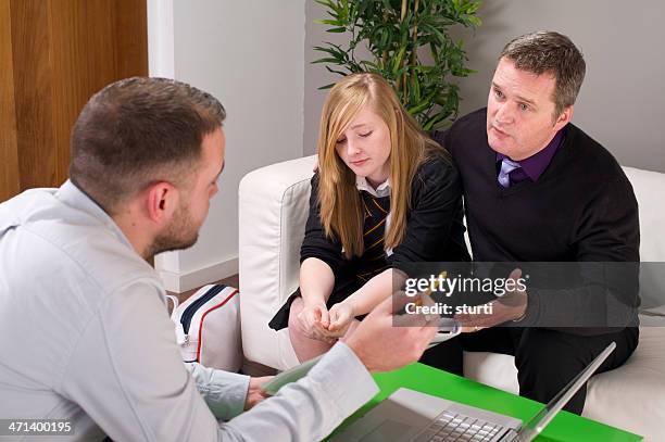 parents evening - parent daughter school uniform stock pictures, royalty-free photos & images