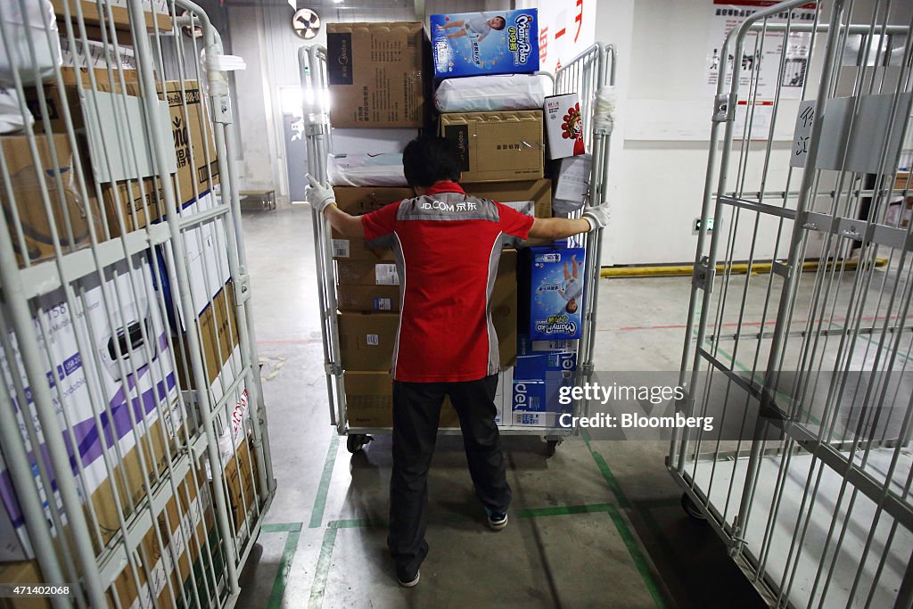 Operations At JD.com Warehouse As China's Second-Biggest E-Commerce Operator Rises To Record