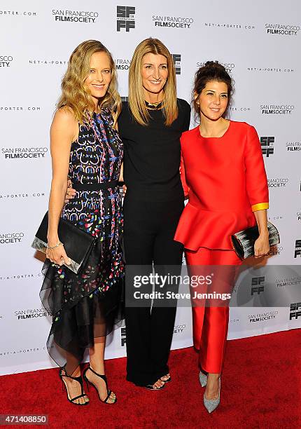 Katie Traina, Sarah Rutson and actress Marisa Tomei attend the Film Society Awards at the 58th San Francisco International Film Festival at The...