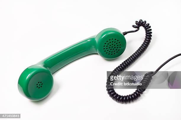 green  handset - phone receiver stock pictures, royalty-free photos & images