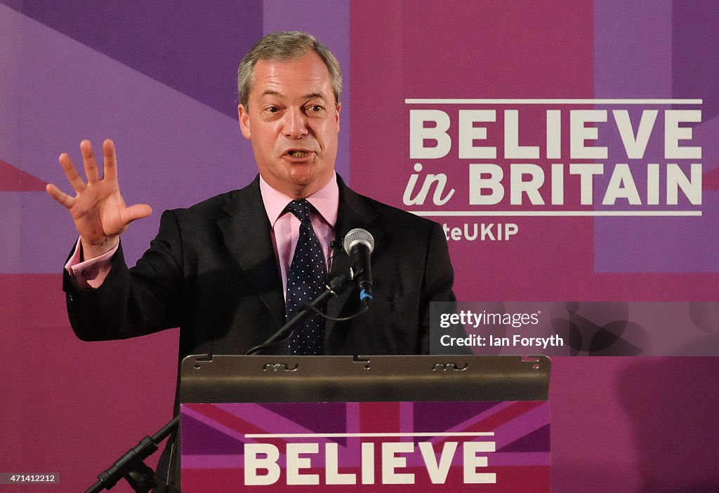 Nigel Farage Visits Hartlepool On The Campaign Trail