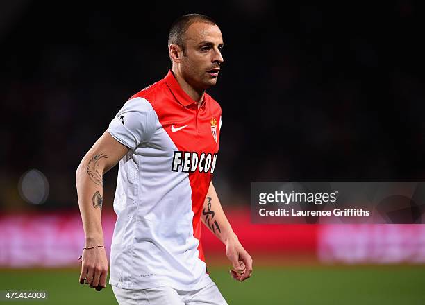 Dimatar Berbatov of Monaco in action during the UEFA Champions League Quarter Final Second Leg match between AS Monaco FC and Juventus at Stade Louis...