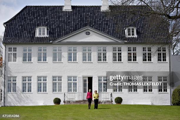 German Chancellor Angela Merkel and Denmark's Prime Minister Helle Thorning-Schmidt meet at the Danish Prime Minister's official residence Marienborg...