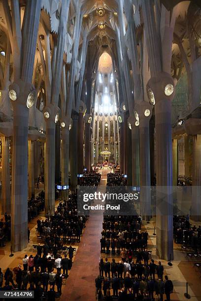 State funeral service for the victims of the Germanwings plane crash is held at the Sagrada Familia on April 27, 2015 in Barcelona, Spain....