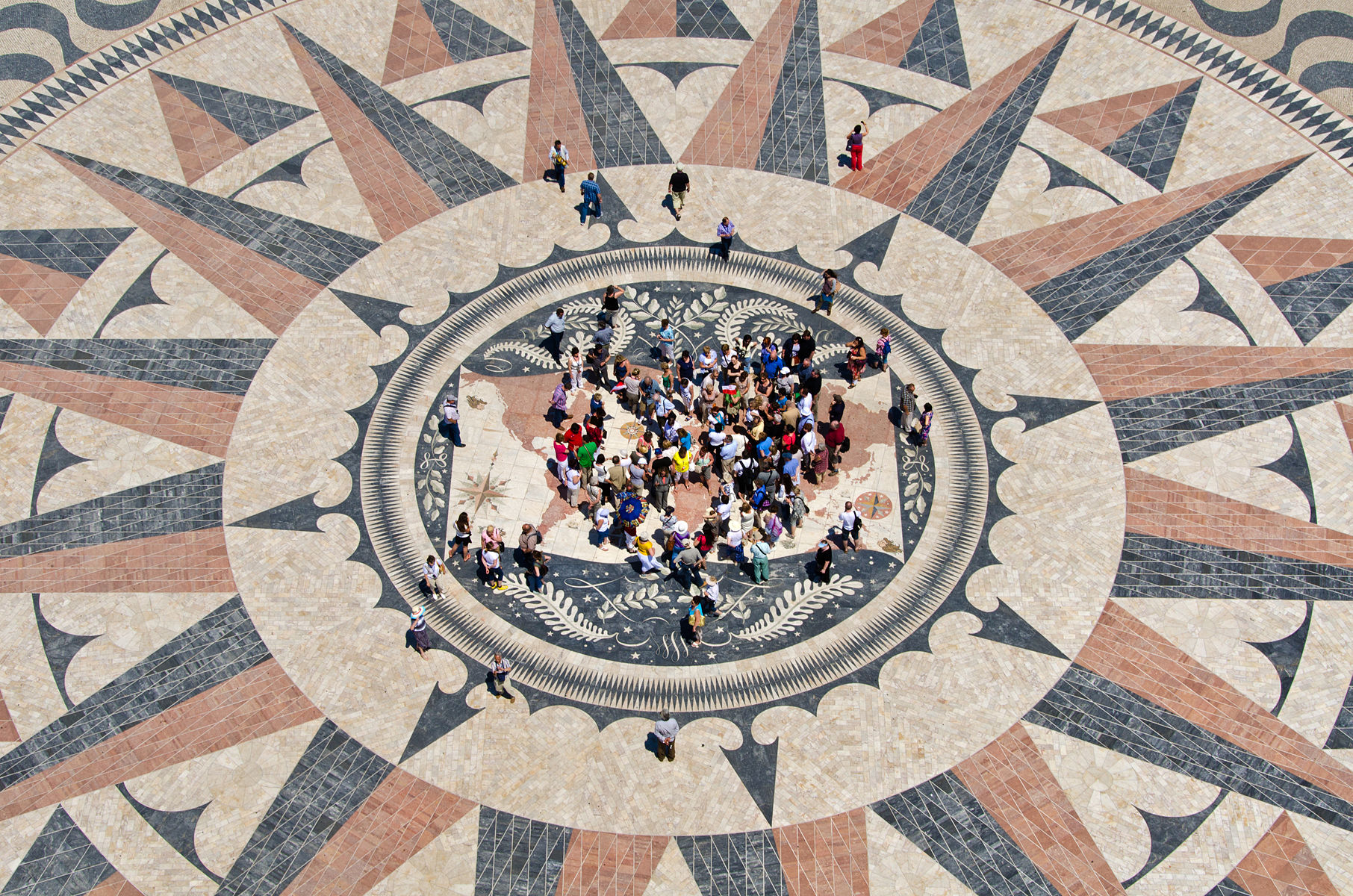 tourists exploring mosaics