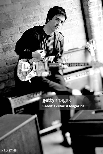 Portrait of English musician Johnny Marr, best known as a founding member of alternative rock group The Smiths, taken on July 10, 2009. Marr is also...