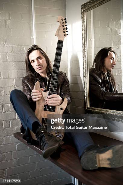 Portrait of Portuguese-American rock musician Nuno Bettencourt photographed before a live performance with Extreme at The Forum in London, on July 9,...