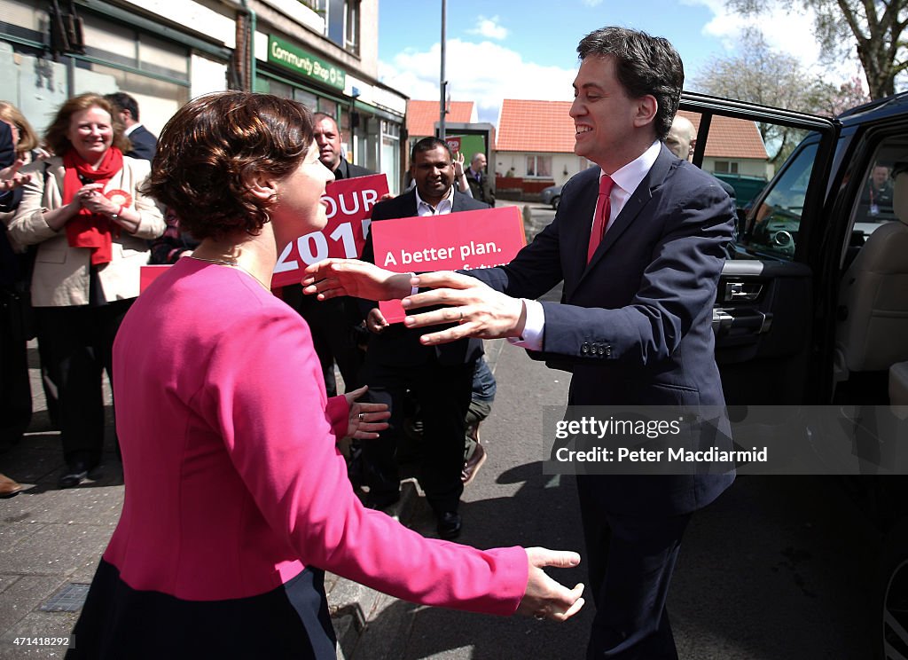 Ed Miliband Campaigns In Wales
