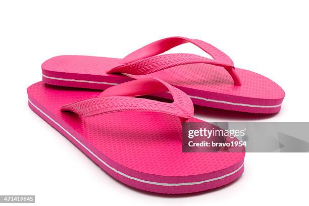 red flip-flop - sandal stock pictures, royalty-free photos & images