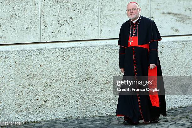 German cardinal Reinhard Marx arrives at the Paul VI Hall for the Extraordinary Consistory on the themes of Family on February 21, 2014 in Vatican...