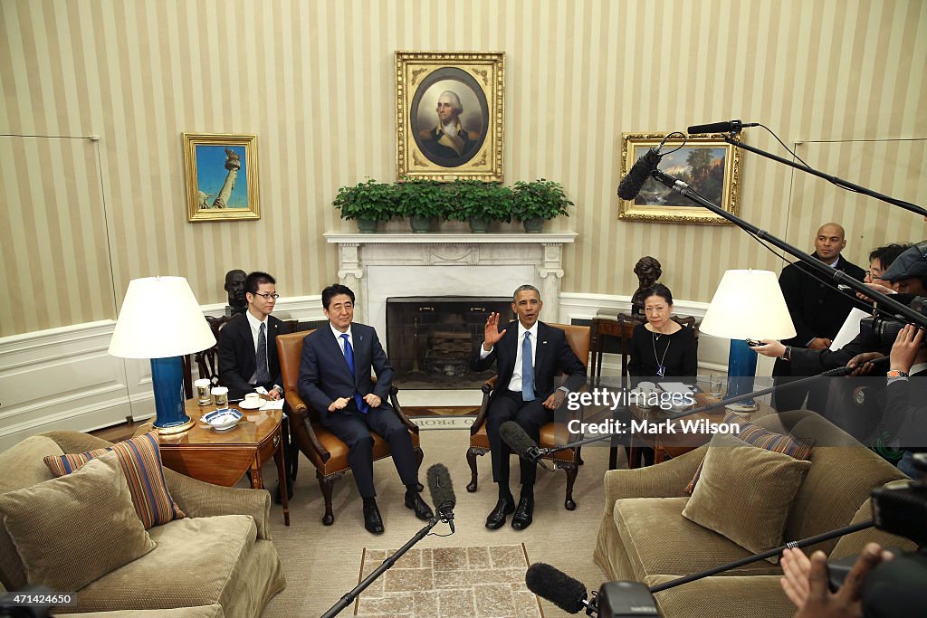 Obama Holds Bilateral Meeting With Prime Minister Abe In The Oval Office