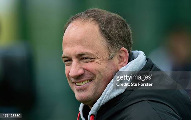 Gloucester director of rugby David Humphreys looks on during Gloucester Rugby open training ahead of their European Challenge Cup final against...