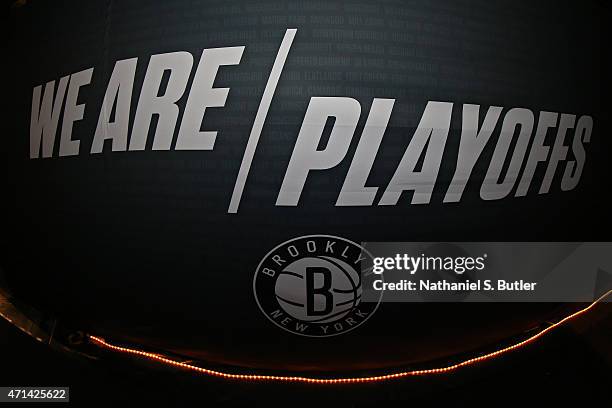 General view of the arena before the Brooklyn Nets play against the Atlanta Hawks in Game Three of the Eastern Conference Quarterfinals during the...