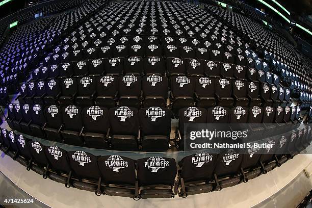 General view of the arena before the Brooklyn Nets play against the Atlanta Hawks in Game Three of the Eastern Conference Quarterfinals during the...