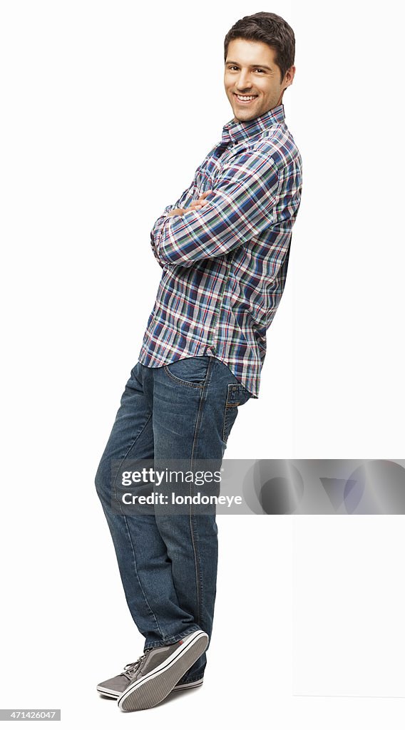 Man Standing With Arms Crossed - Isolated