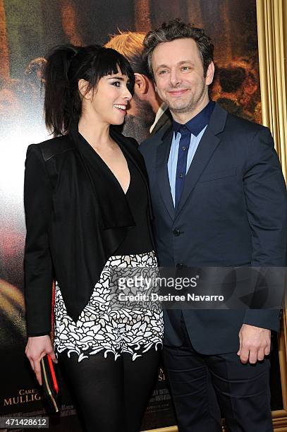 Sarah Silverman and actor Michael Sheen attend the New York special screening of 'Far From The Madding Crowd' at The Paris Theatre on April 27, 2015...