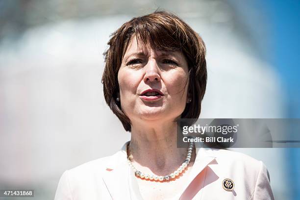 Rep. Cathy McMorris Rodgers, R-Wash., participates in the news conference on Food and Drug Administration menu labeling regulations on Tuesday, April...