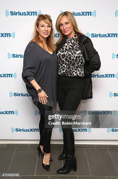 Ramona Singer and Sonja Morgan visit at SiriusXM Studios on April 28, 2015 in New York City.