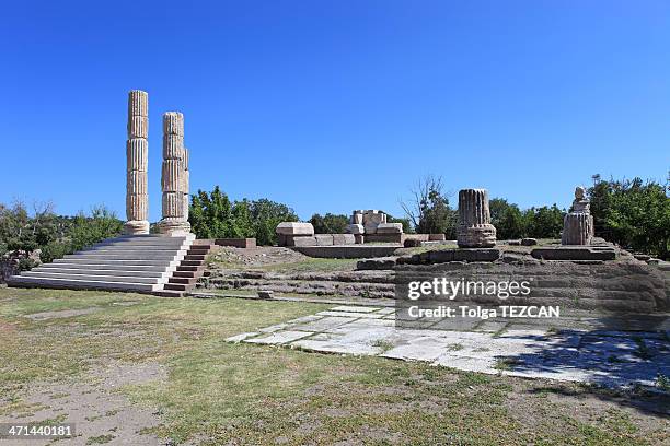 templo de apollon smintheus - templo de apolo naxos imagens e fotografias de stock