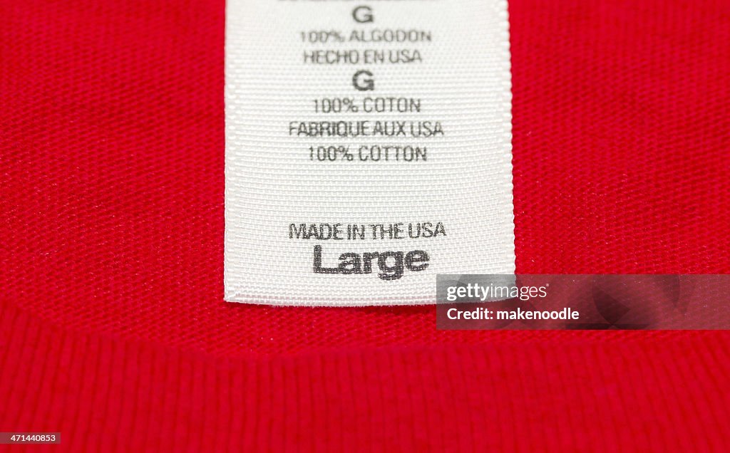 Made in the USA clothes label