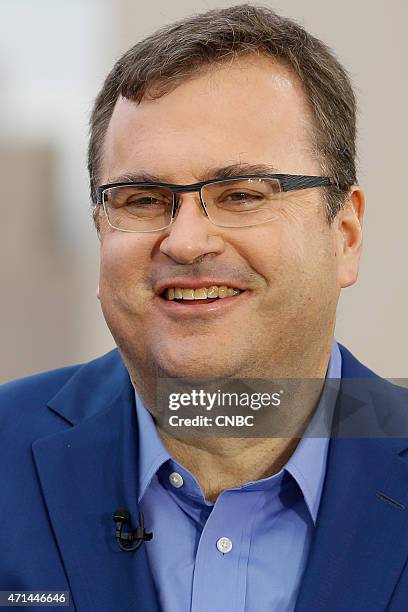 Pictured: Reid Hoffman, co-founder of LinkedIn, in an interview at CNBC's San Francisco bureau, on April 28, 2015 --