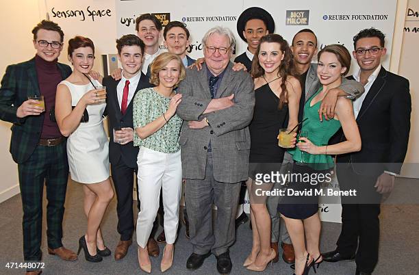 Sir Alan Parker poses with cast members including Hammed Animashaun, Miles Barrow, Katie Blythe, Isaac Gryn, Ainsley Hall Ricketts, Dominic Harrison,...