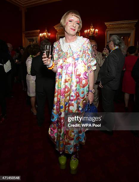 Grayson Perry attends a reception for the London College of Fashion at St James's Palace on April 28, 2015 in London, England.