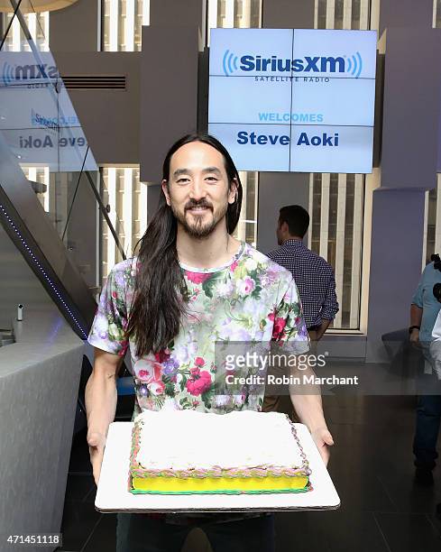Steve Aoki visits at SiriusXM Studios on April 28, 2015 in New York City.