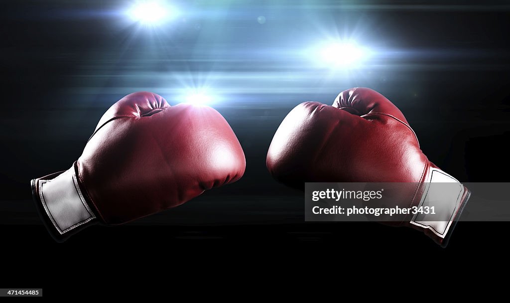 Boxing gloves and flashes