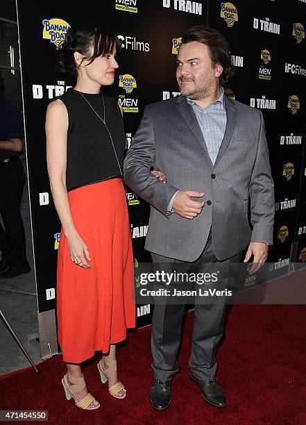 Tanya Haden and Jack Black attend the premiere of "The D Train" at ArcLight Hollywood on April 27, 2015 in Hollywood, California.