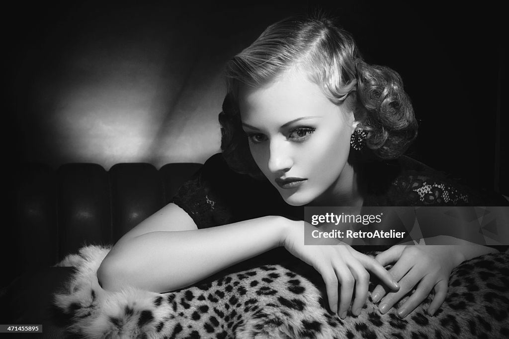 Film Noir style. Female portrait