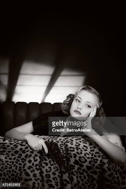 film noir style. female portrait - femme fatale stock pictures, royalty-free photos & images