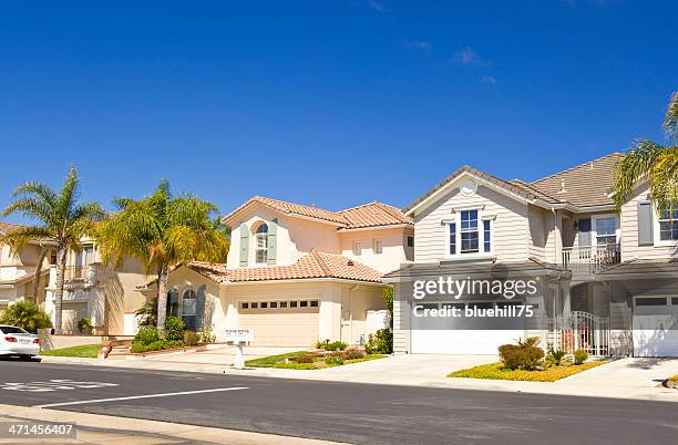 row of real estate property houses in california - california mansion stock pictures, royalty-free photos & images