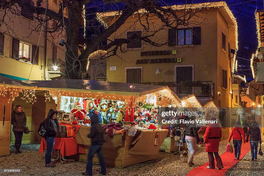 Malcesine downtown at Christmas, Italy