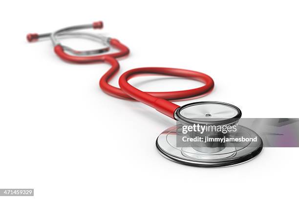 red stethoscope - red stethoscope stock pictures, royalty-free photos & images