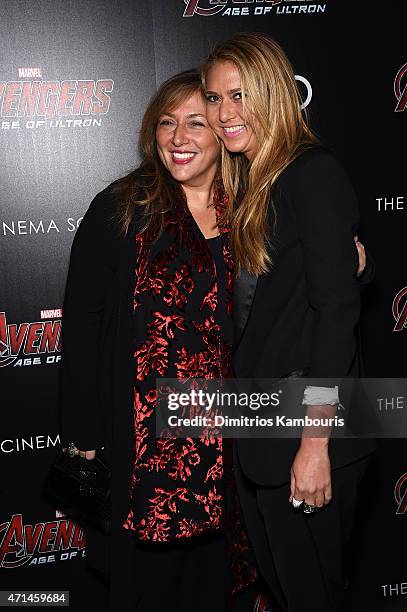 Jewelry designers Lorraine Schwartz and Ofira Sandberg attend The Cinema Society & Audi screening of Marvel's "Avengers: Age of Ultron" on April 28,...