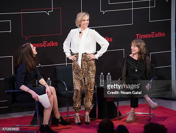 New York Times culture reporter Cara Buckley, actress Kristen Wiig and director Shira Piven attend TimesTalks presents an evening with Kristen Wiig...