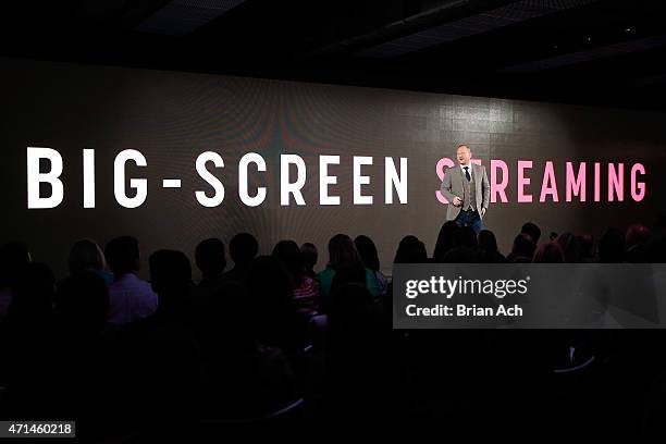 President of AOL Video and Studios Dermot McCormack speaks on stage at the AOL 2015 Newfront on April 28, 2015 in New York City.