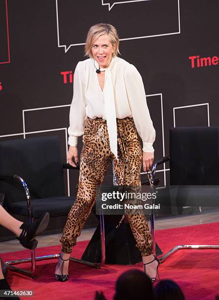 Actress Kristen Wiig attends TimesTalks presents an evening with Kristen Wiig and Shira Piven at The TimesCenter on April 28, 2015 in New York City.