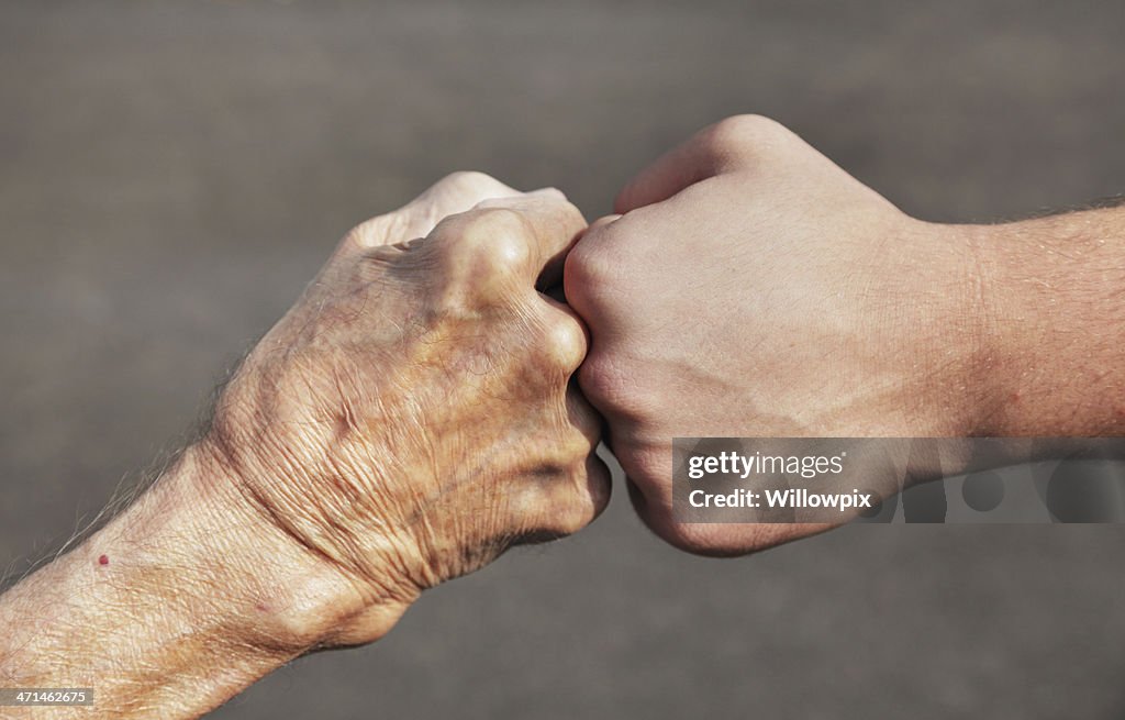 Grandpa and Grandson Fist Bump
