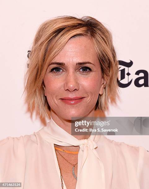 Actress Kristen Wiig attends TimesTalks Presents an Evening With Kristen Wiig and Shira Piven at Times Center on April 28, 2015 in New York City.