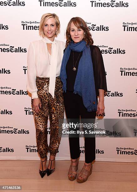 Kristen Wiig and Shira Piven attend TimesTalks Presents an Evening With Kristen Wiig and Shira Piven at Times Center on April 28, 2015 in New York...