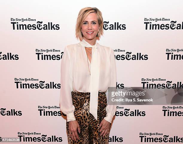 Actress Kristen Wiig attends TimesTalks Presents an Evening With Kristen Wiig and Shira Piven at Times Center on April 28, 2015 in New York City.