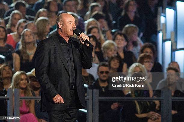 Personality Phil McGraw speaks onstage during the 50th Academy of Country Music Awards at AT&T Stadium on April 19, 2015 in Arlington, Texas.