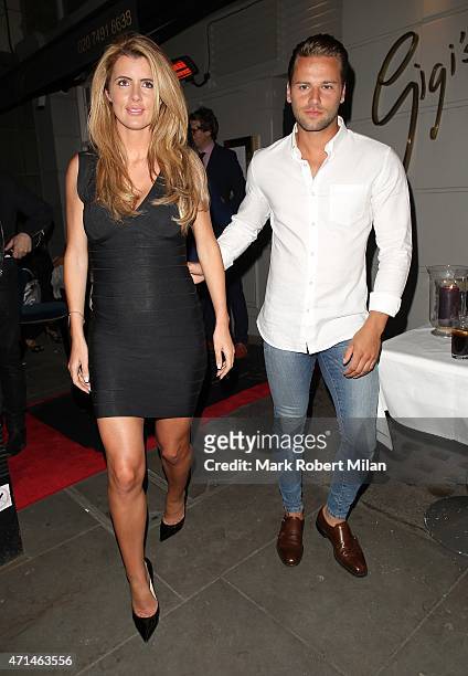 Helen Wood and James Hill attending the Hot Gossip launch party at Gigi's on April 28, 2015 in London, England.