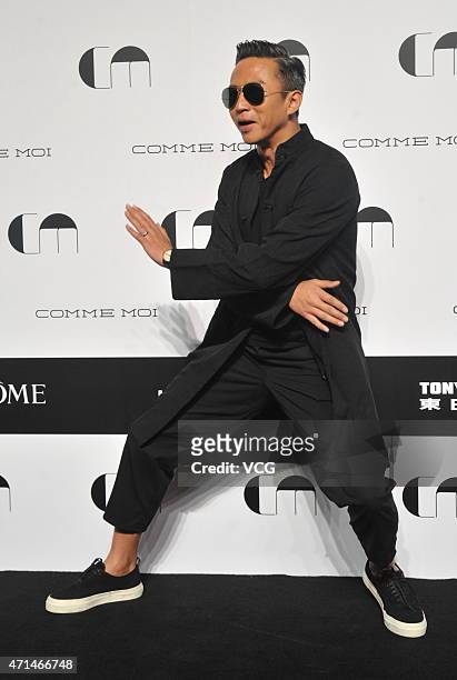 Actor Deng Chao attends show of Supermodel Lv Yan's label Comme Moi on April 28, 2015 in Beijing, China.