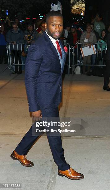 Cent attends The Cinema Society & Audi host a screening of Marvel's "Avengers: Age of Ultron" at the SVA Theater on April 28, 2015 in New York City.