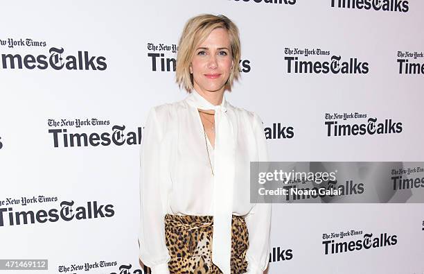 Actress Kristen Wiig attends TimesTalks presents an evening with Kristen Wiig and Shira Piven at The TimesCenter on April 28, 2015 in New York City.