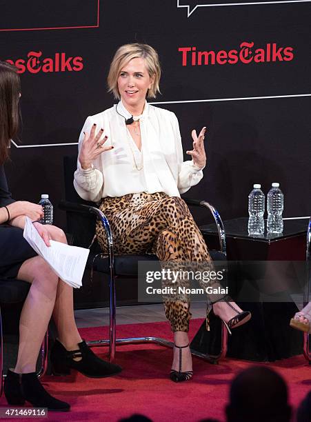 Actress Kristen Wiig attends TimesTalks presents an evening with Kristen Wiig and Shira Piven at The TimesCenter on April 28, 2015 in New York City.